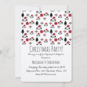 クリスマスパンダプレゼントホリデーツリー 招待状 (正面)