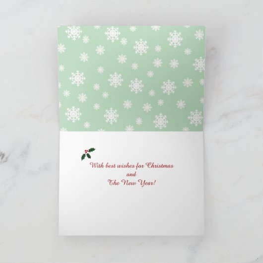 クリスマスパンダ漫画ストッキングスノーフレーク シーズンカード (内部)