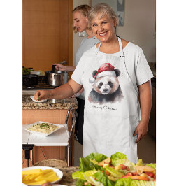 クリスマスパンダ、カスタマイズ可能 エプロン