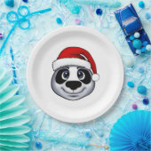 クリスマスパンダ ペーパープレート (パーティー)