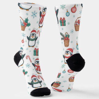 クリスマスパンツァー+雪の結晶のホリデーソックス ソックス