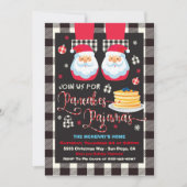 クリスマスパーカーとパジャマパーティーの招待状 招待状 (正面)