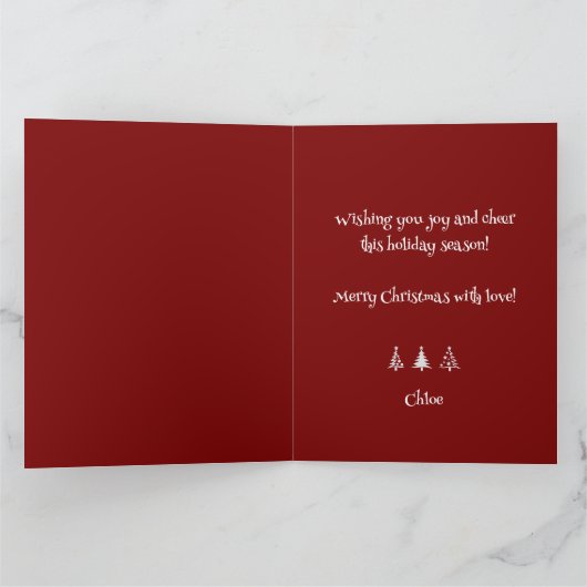 クリスマスパーソナライズされたおばあちゃん家族の写真 カード (内部)