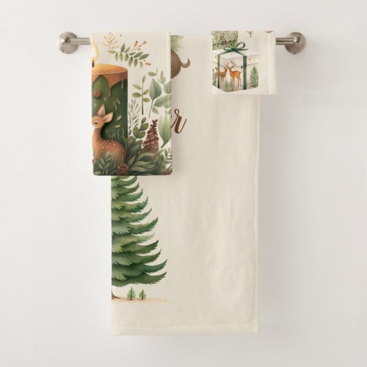 クリスマスパーソナライズされたお洒落ベビー1stクリスマ バスタオルセット (インサイチュ)