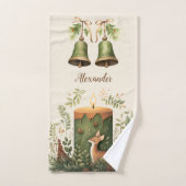 クリスマスパーソナライズされたお洒落ベビー1stクリスマ バスタオルセット (ハンドタオル)