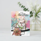 クリスマスパーソナライズされたと新年のためのフランス語 シーズンポストカード (スタンド正面)