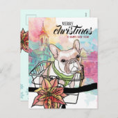 クリスマスパーソナライズされたと新年のためのフランス語 シーズンポストカード (正面/裏面)