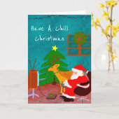 クリスマスパーソナライズされたに寒い カード (黄色い花)