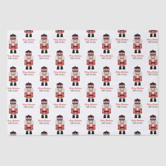 クリスマスパーソナライズされたのくるみ割りティッシュペーパー 薄葉紙 (正面)