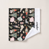 クリスマスパーソナライズされたのくるみ割りバスタオルセット バスタオルセット (ウォッシュタオル)