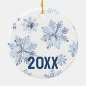 クリスマスパーソナライズされたのくるみ割り セラミックオーナメント (裏面)