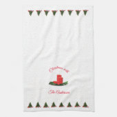 クリスマスパーソナライズされたのキャンドル キッチンタオル (縦)