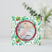 クリスマスパーソナライズされたのパターン写真 シーズンカード (スタンド正面)