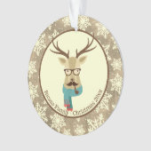 クリスマスパーソナライズされたのヒッスターシカ オーナメント (正面)