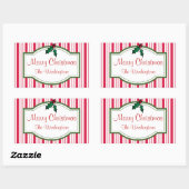クリスマスパーソナライズされたのホリーギフトラベルシール 長方形シール (シート)