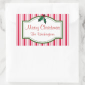 クリスマスパーソナライズされたのホリーギフトラベルシール 長方形シール (バッグ)