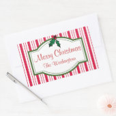 クリスマスパーソナライズされたのホリーギフトラベルシール 長方形シール (封筒)