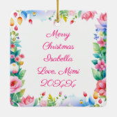 クリスマスパーソナライズされたのミスターとミセス・クラークの格言 セラミックオーナメント (裏面)