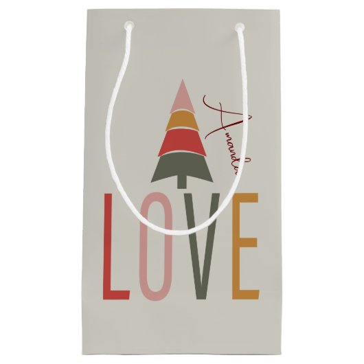 クリスマスパーソナライズされたのミニマルBoho スモールペーパーバッグ (正面)