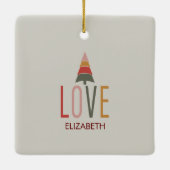 クリスマスパーソナライズされたのミニマルBoho セラミックオーナメント (裏面)