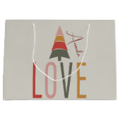 クリスマスパーソナライズされたのミニマルBoho ラージペーパーバッグ (正面)