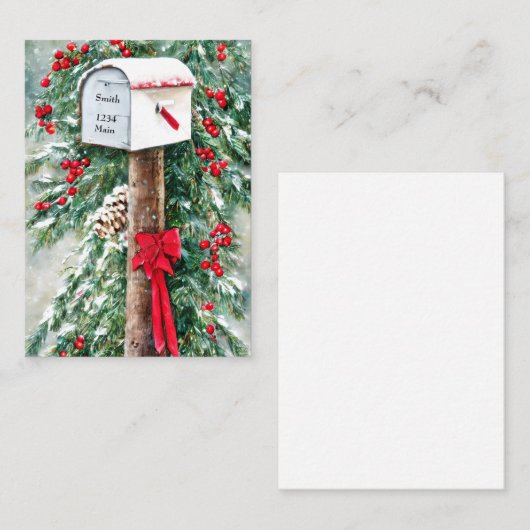 クリスマスパーソナライズされたのメールボックス予算 ノートカード (正面/裏面)