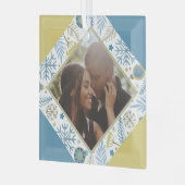 クリスマスパーソナライズされたのモダン写真 ガラスオーナメント (正面左)