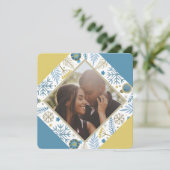 クリスマスパーソナライズされたのモダン写真 シーズンカード (スタンド正面)