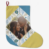 クリスマスパーソナライズされたのモダン写真 ラージクリスマスストッキング (正面)