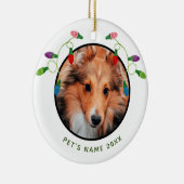 クリスマスパーソナライズされたのライトアップ付きペットの写真 セラミックオーナメント (右)