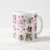 クリスマスパーソナライズされたの写真 | キュートピンクファララ ジャンボコーヒーマグカップ (正面右)