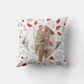 クリスマスパーソナライズされたの冬の葉写真 クッション (裏面)