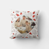 クリスマスパーソナライズされたの冬の葉写真 クッション (正面)