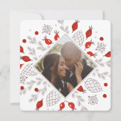 クリスマスパーソナライズされたの冬の葉写真 シーズンカード (正面)