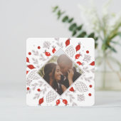 クリスマスパーソナライズされたの冬の葉写真 シーズンカード (スタンド正面)