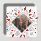 クリスマスパーソナライズされたの冬の葉写真 シーズンカード (正面/裏面)