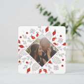 クリスマスパーソナライズされたの冬の葉写真 シーズンカード (スタンド正面)