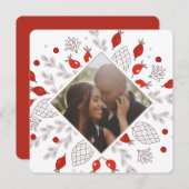 クリスマスパーソナライズされたの冬の葉写真 シーズンカード (正面/裏面)