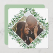 クリスマスパーソナライズされたの冬の葉写真 シーズンカード (正面/裏面)