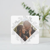 クリスマスパーソナライズされたの冬の葉写真 シーズンカード (スタンド正面)