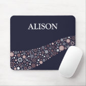 クリスマスパーソナライズされたの冬の雪片の名前 マウスパッド (マウス)