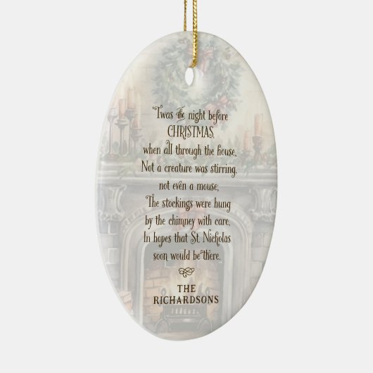 クリスマスパーソナライズされたの前の夜だった セラミックオーナメント (右)