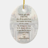 クリスマスパーソナライズされたの前の夜だった セラミックオーナメント (正面)