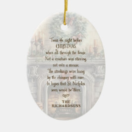 クリスマスパーソナライズされたの前の夜だった セラミックオーナメント
