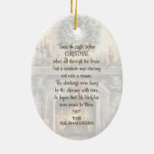 クリスマスパーソナライズされたの前の夜だった セラミックオーナメント (裏面)