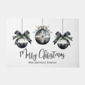 クリスマスパーソナライズされたの名前 ドアマット (正面)