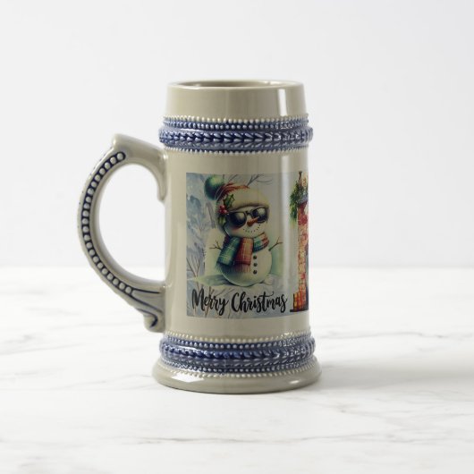 クリスマスパーソナライズされたの名前 ビールジョッキ (左)
