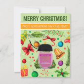 クリスマスパーソナライズされたの小さいギフト、ギフトカード 招待状 (正面)