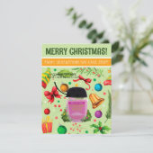 クリスマスパーソナライズされたの小さいギフト、ギフトカード 招待状 (スタンド正面)