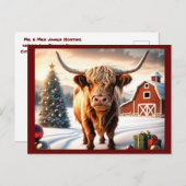 クリスマスパーソナライズされたの挨拶はがき。ホリデー ポストカード (正面/裏面)